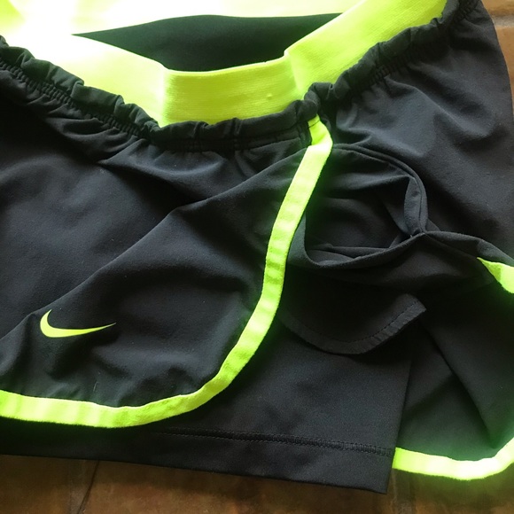 Nike Dri-fit Black and Neon Running Shorts - Picture 3 of 6